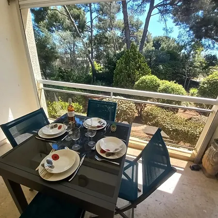 T2 Cosy - Terrasse Vue Pinede - Clim - Parking Prive